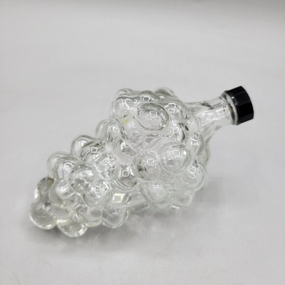 Vintage Grape Cluster Shaped Clear Glass Wine Bottle Screw Cap France - Picture 4 of 8